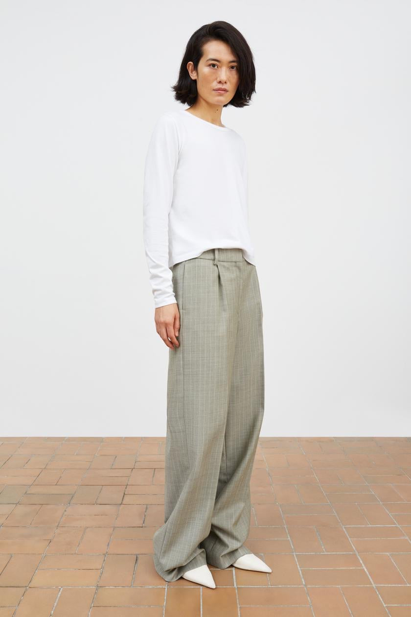 Thom Trousers, Light Grey/Ecru