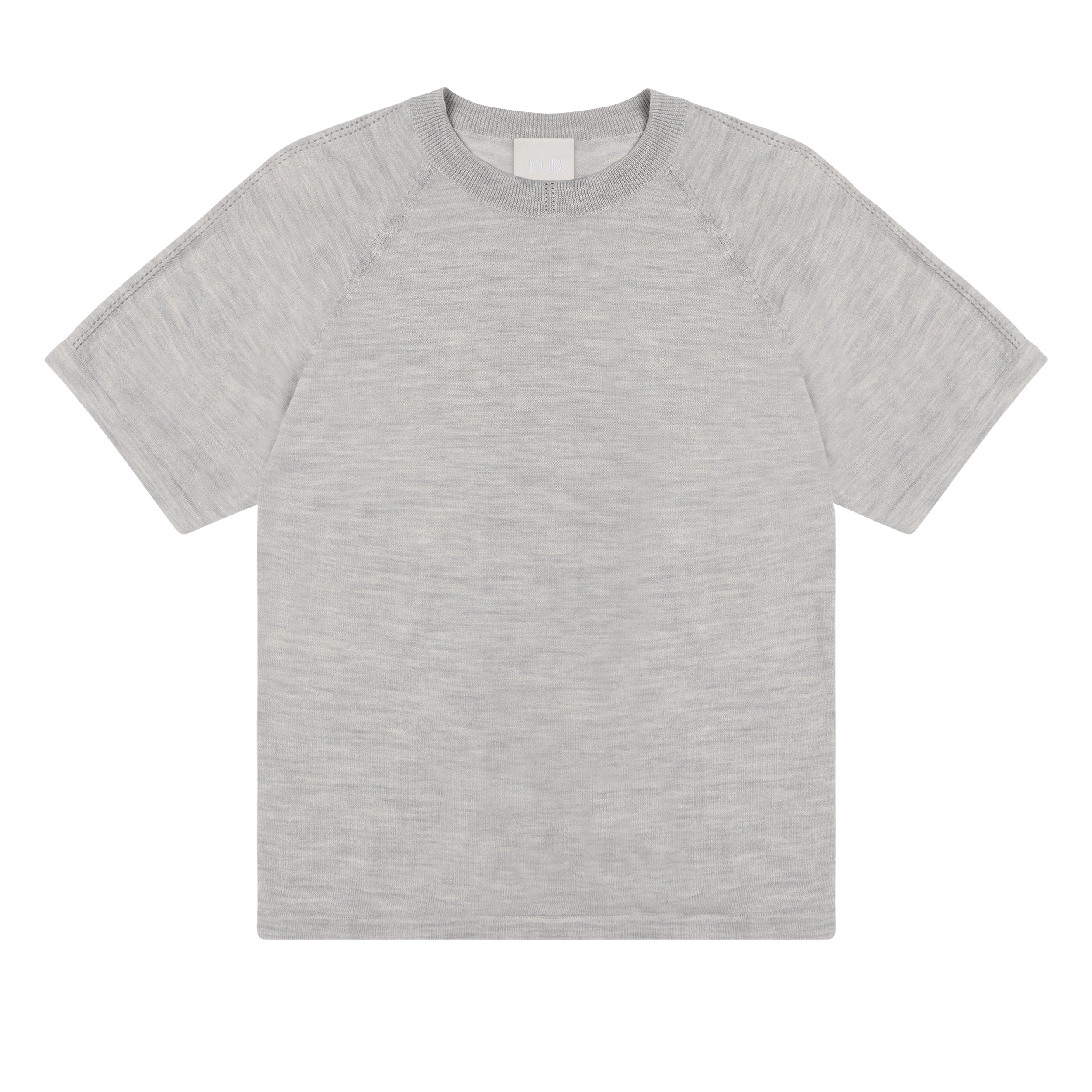 Wool Tee, Light Grey Melange