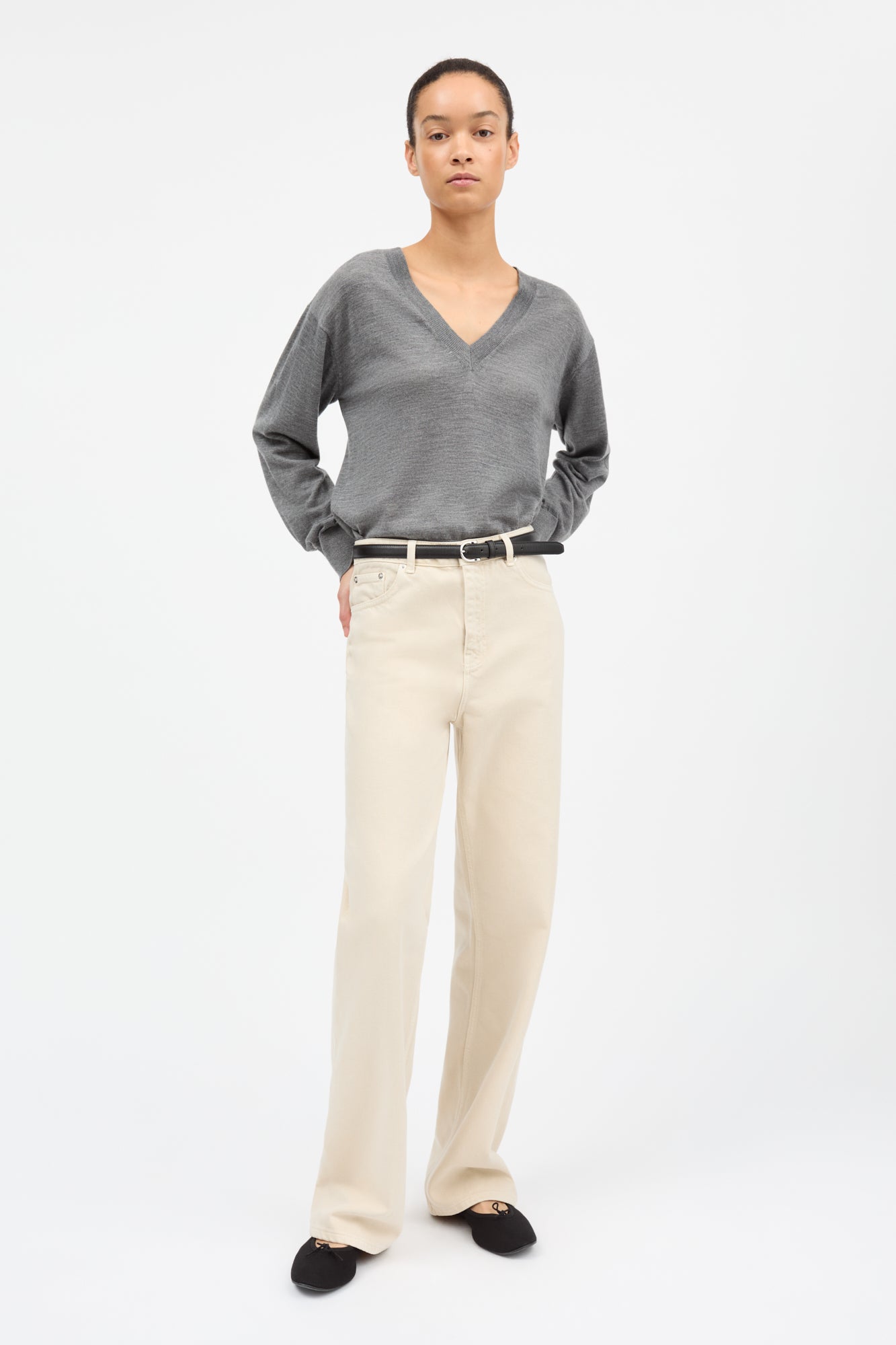 Maddy straight jeans, Beige