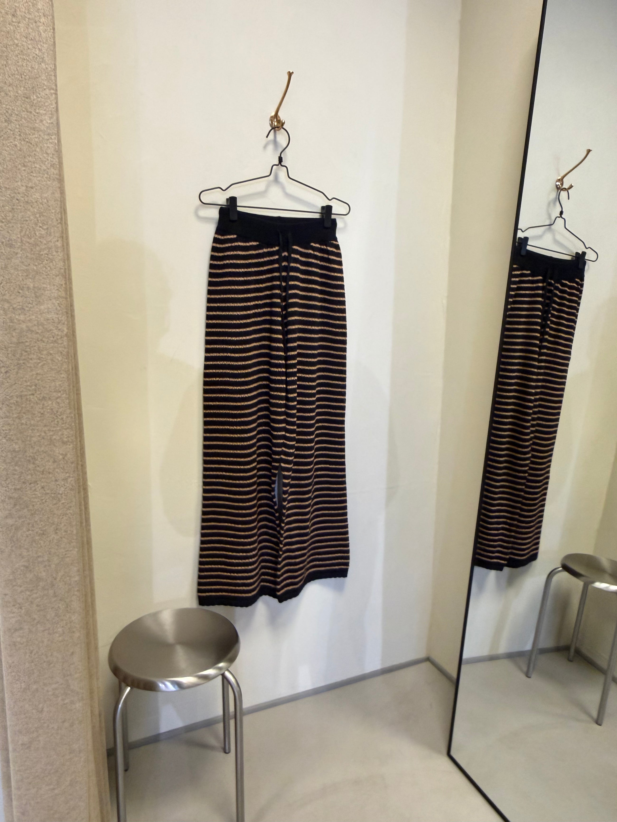 Nuria Knit Trousers, Black / Cognac