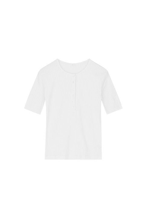 Liv henley Tee, Optic White