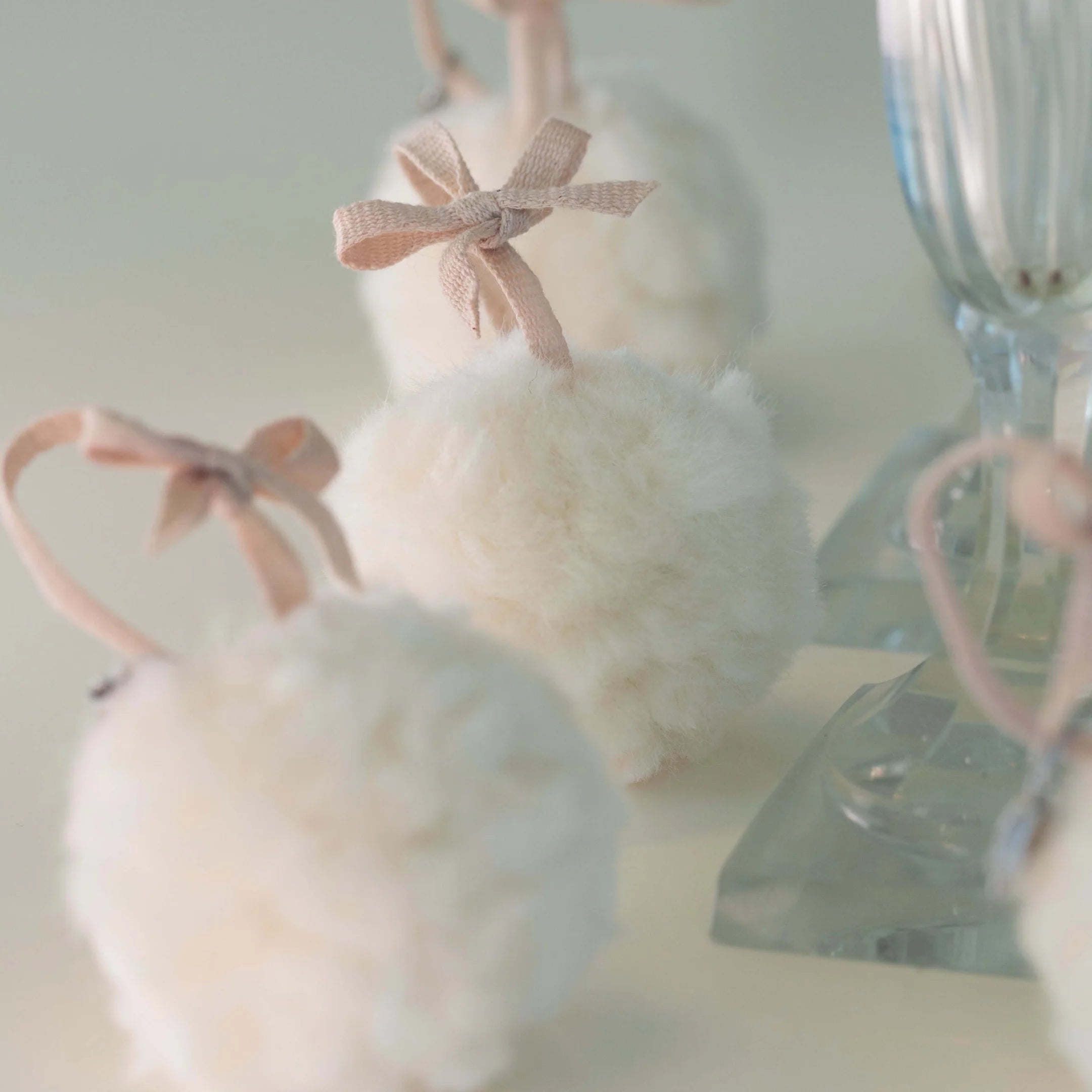 Sæt af 3 håndlavet jule ornamenter i Italiensk Merinould