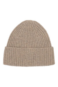 Silje knitted beanie, Light Brown Melange