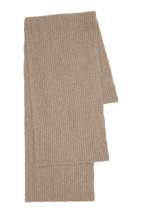 Silje knitted scarf, Light Brown Melange