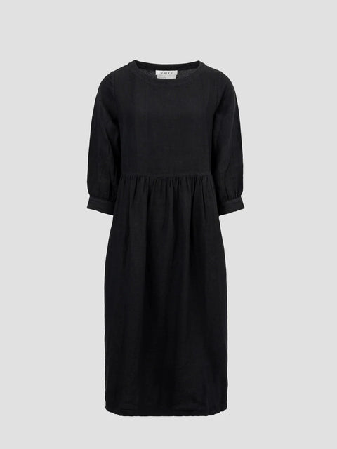Vega Linen Dress, Black