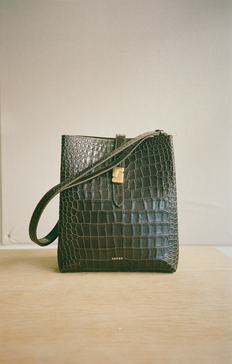 Bello Bag, Marron Foncé Croc (Brun Croc)