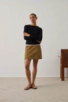 Inno leather mini skirt, Sable (Sand)