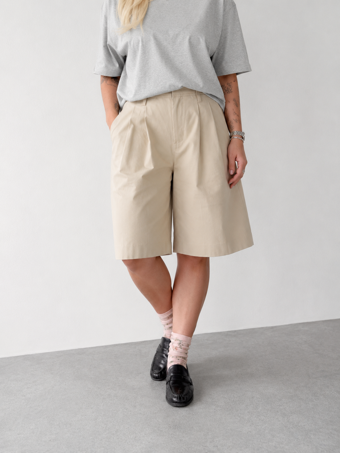 LouLou Shorts Cotton, Lys sand (khaki)