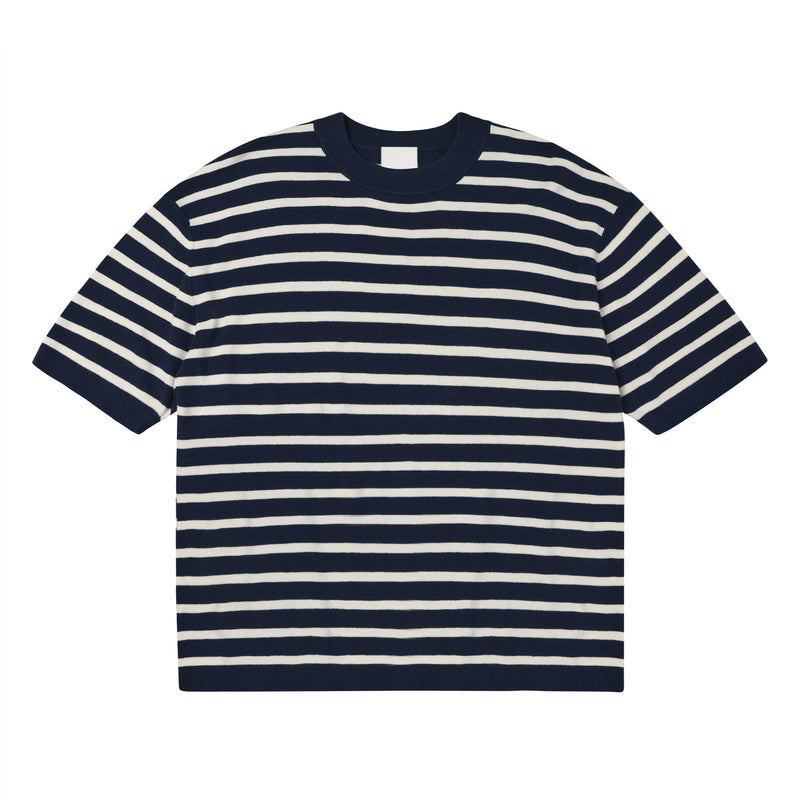 Striped Tee, Ecru / Dark Navy