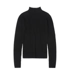 High Neck Pointelle Top, Black