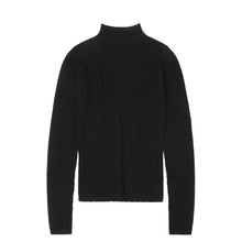 High Neck Pointelle Top, Black