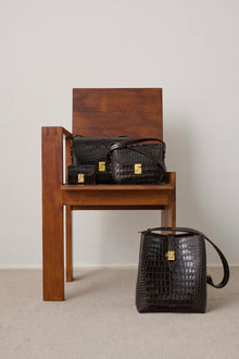 Bello Bag, Marron Foncé Croc (Brun Croc)