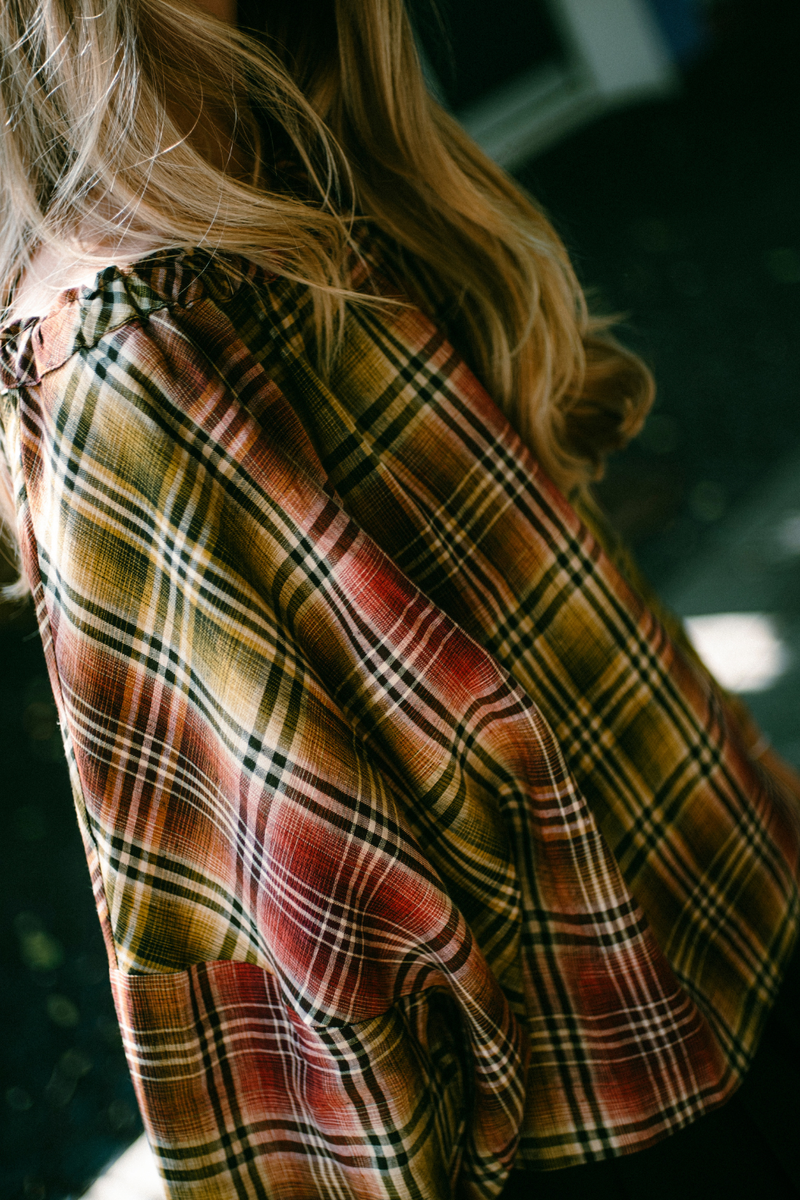 Magrethe LS Tie Top, Multi Check