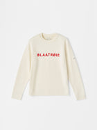 Blaatrøie No. 1, Off White/ Red embroidery