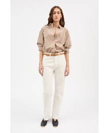Edgar Shirt, Brown/Ecru stripe
