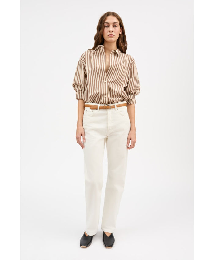 Edgar Shirt, Brown/Ecru stripe