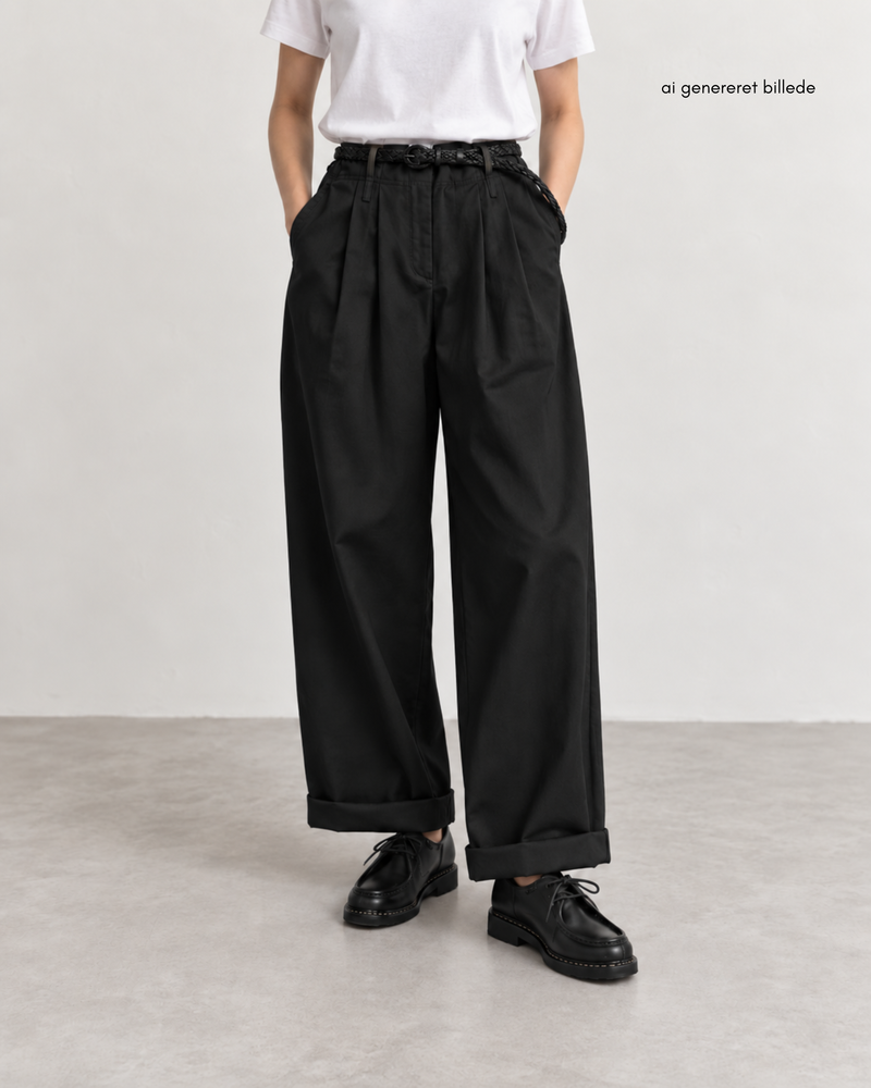 LouLou Cotton Pants, Black