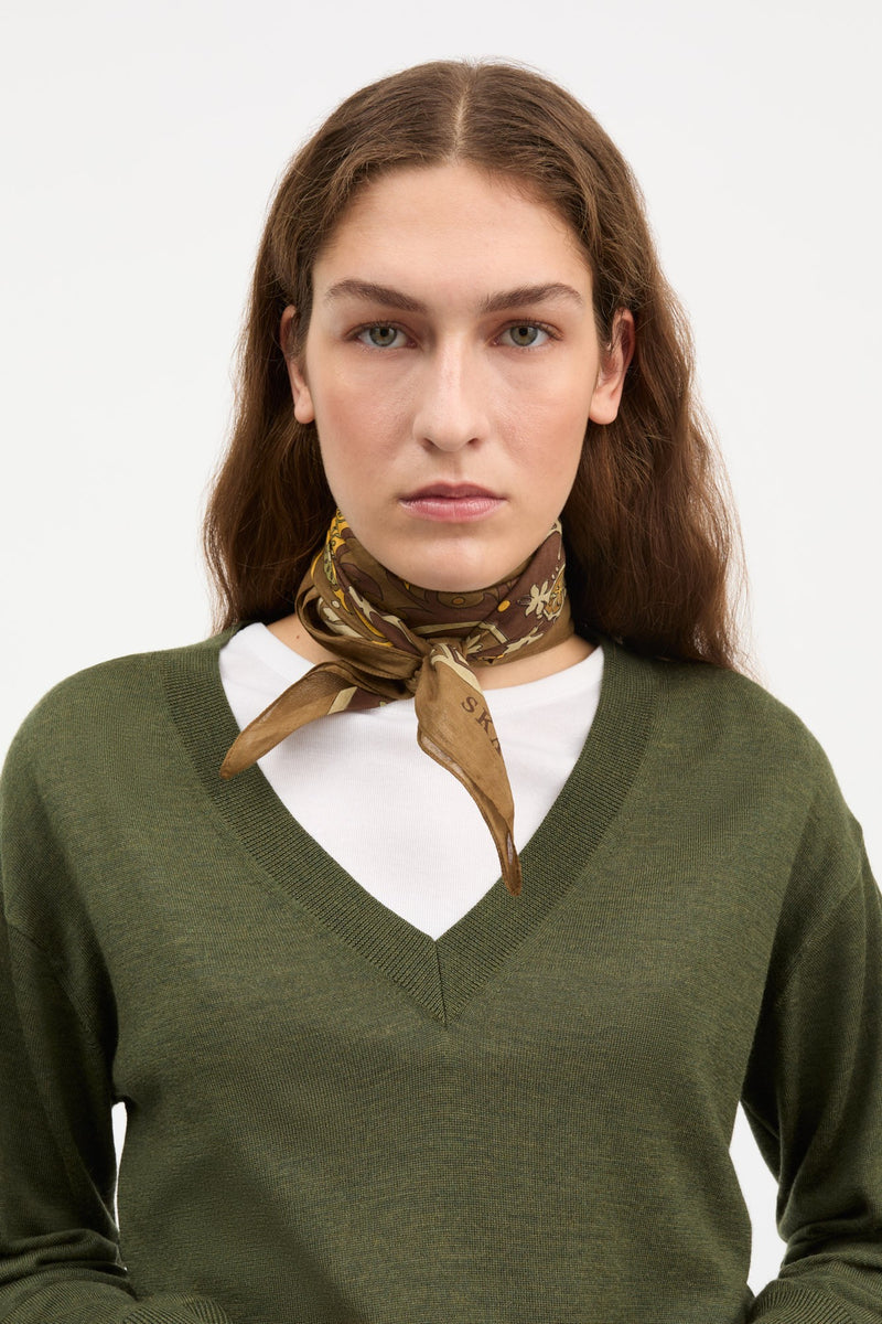 Pippa Scarf,  Khaki Paisley Print