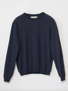Soft Merino Wool Crew Neck, Navy