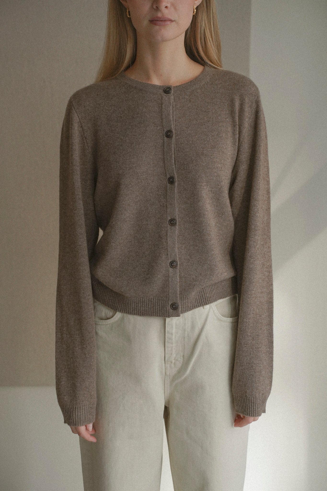 Women's O-Cardigan, Truffle