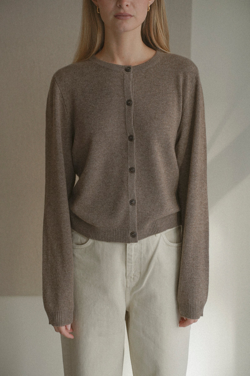 Women's O-Cardigan, Truffle