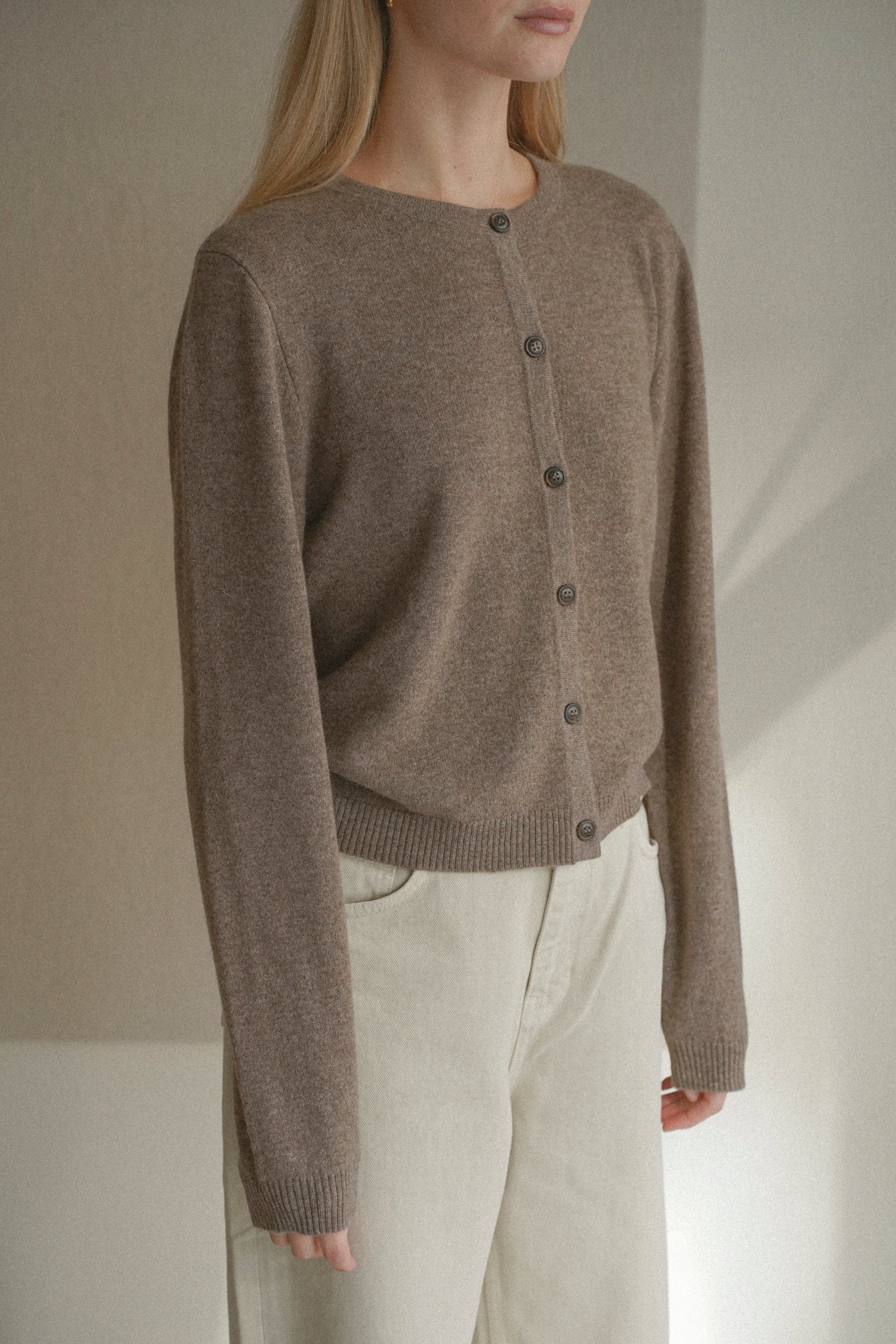 Women's O-Cardigan, Truffle