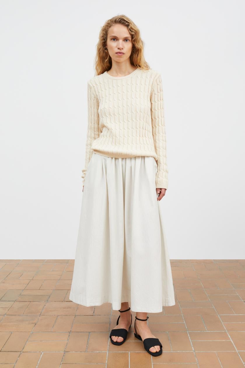 Dagny Skirt, Light Blue/White stripe