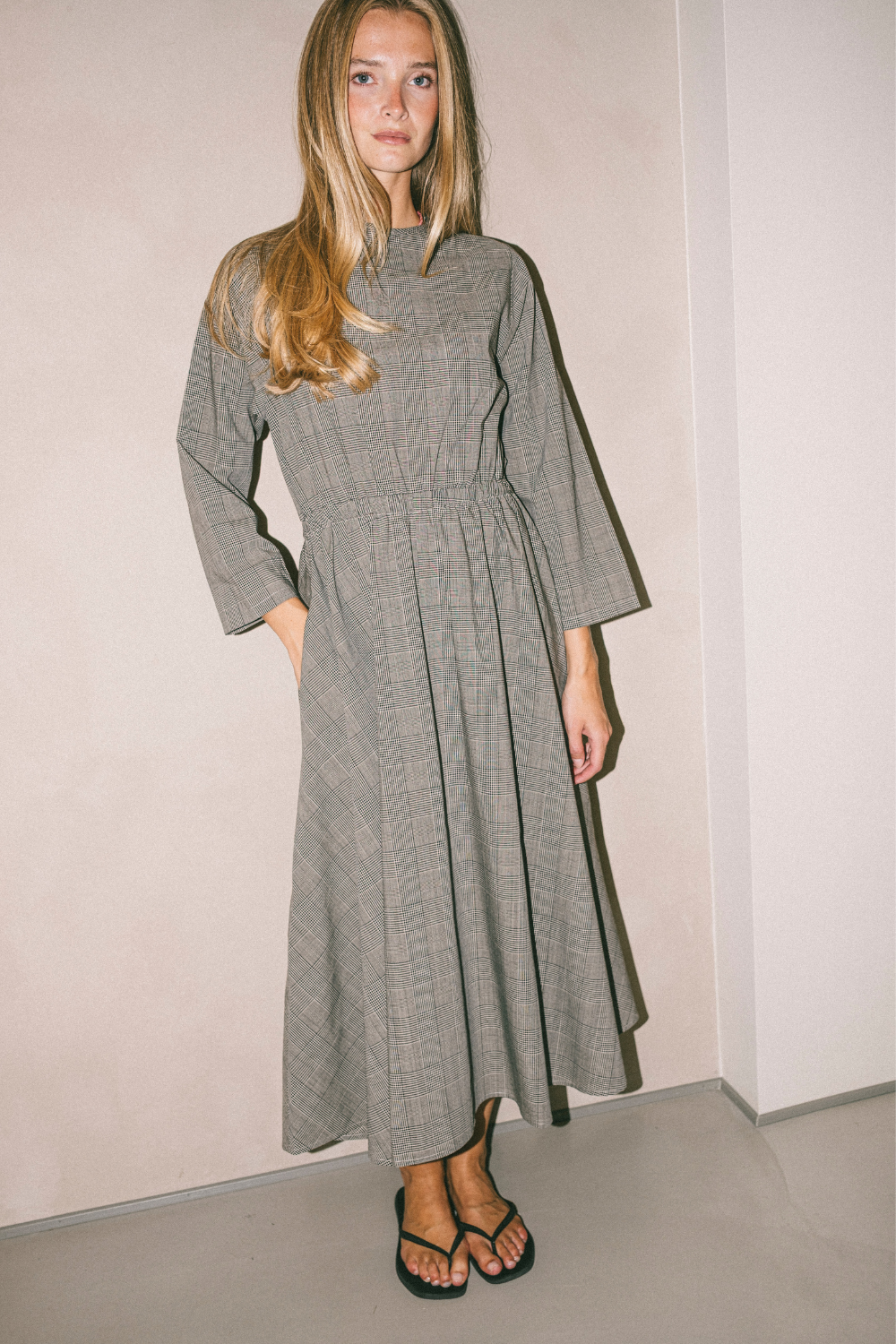 Freja Dress, Black Check