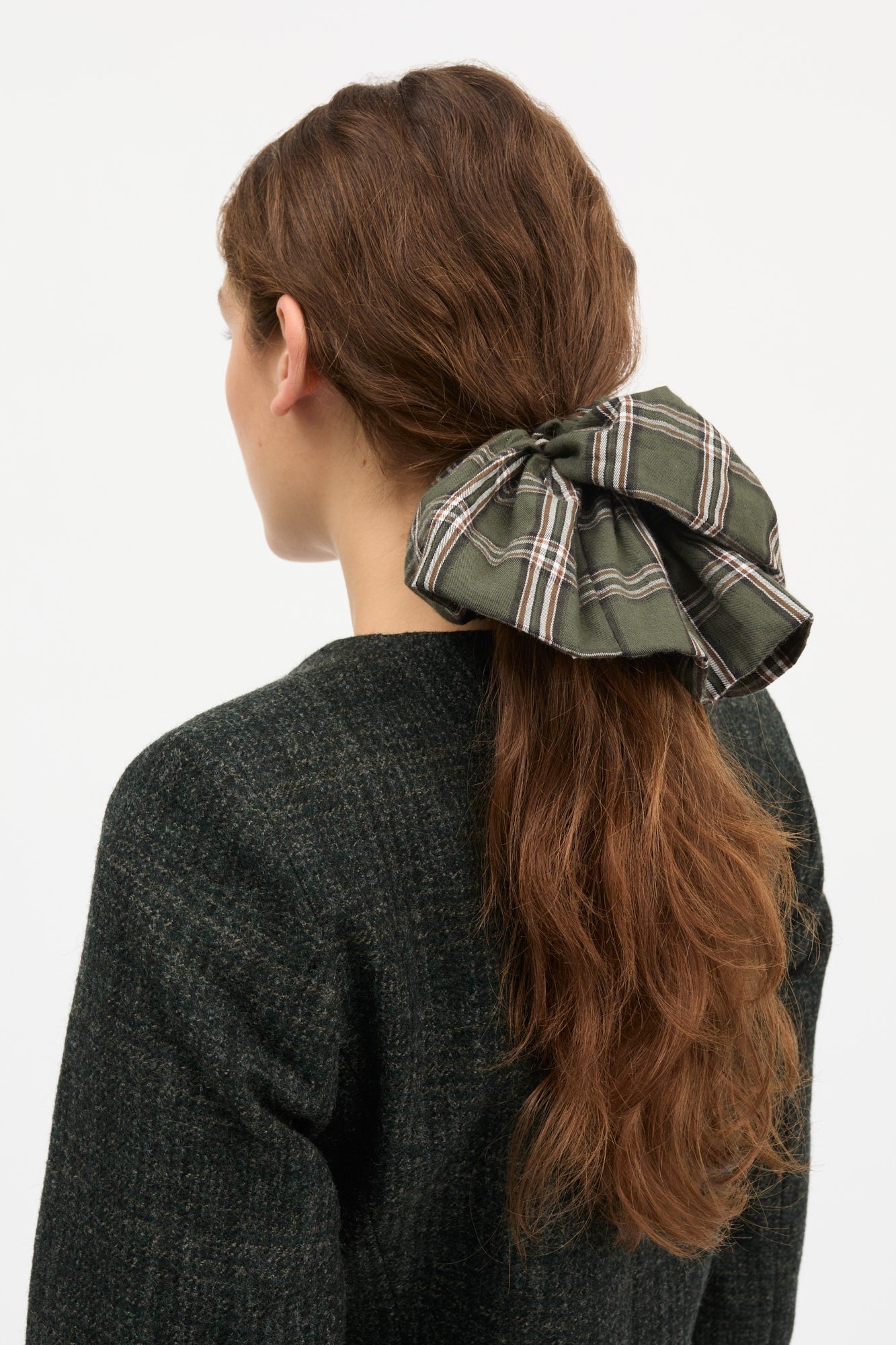 Big scrunchie, Green/White check