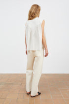 Louise top, Light Blue/White