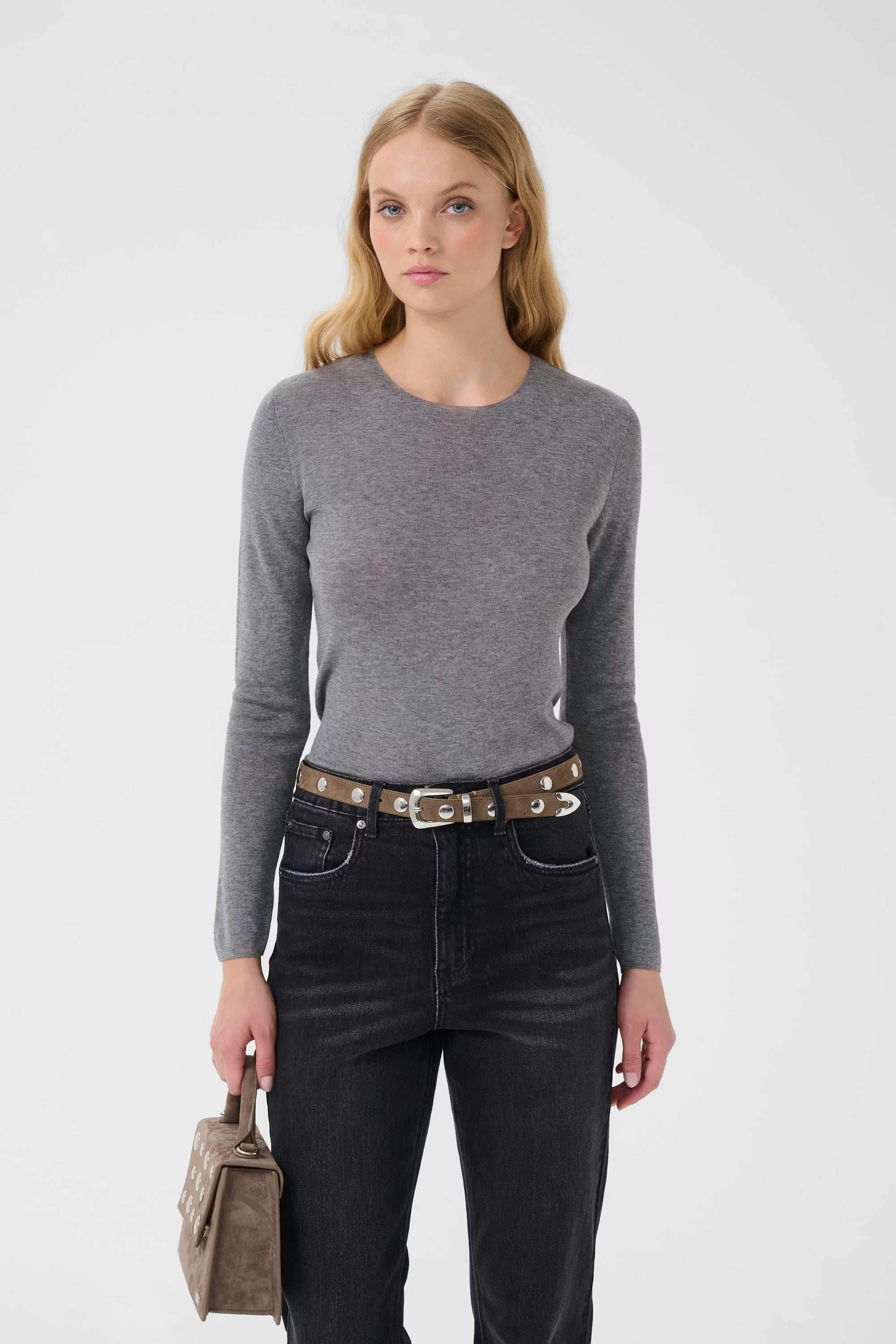 GZasia Pullover, Medium Grey Méla