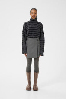 GZpaula melange MW wrap skirt, Grey