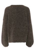 GZalpha slit pullover, Chestnut Melange