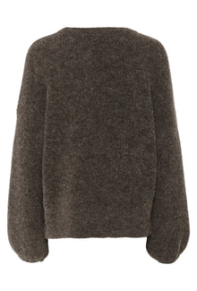 GZalpha slit pullover, Chestnut Melange