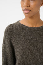 GZalpha slit pullover, Chestnut Melange