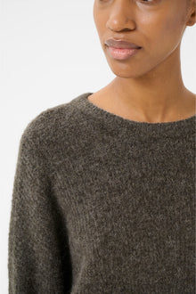 GZalpha slit pullover, Chestnut Melange