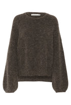 GZalpha slit pullover, Chestnut Melange