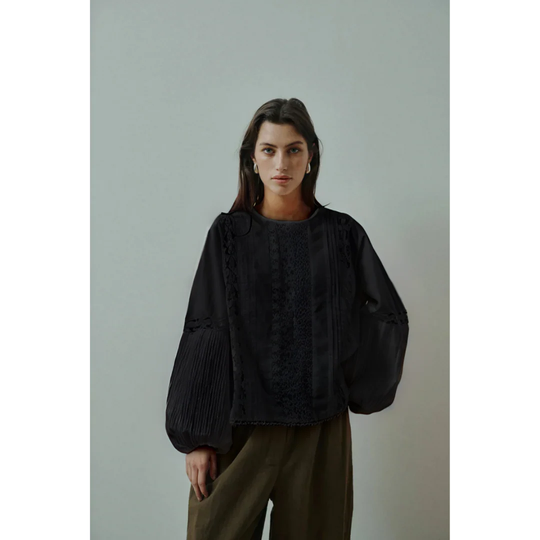 Jasmin LS Blouse, Black