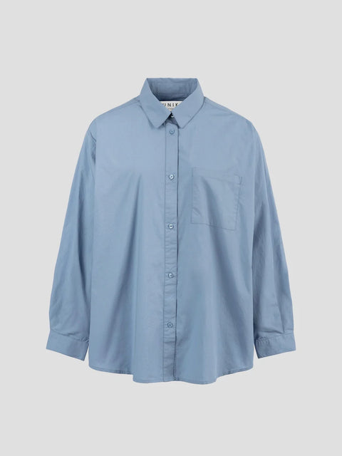 Ocean Poplin Shirt, Faded Blue Denim