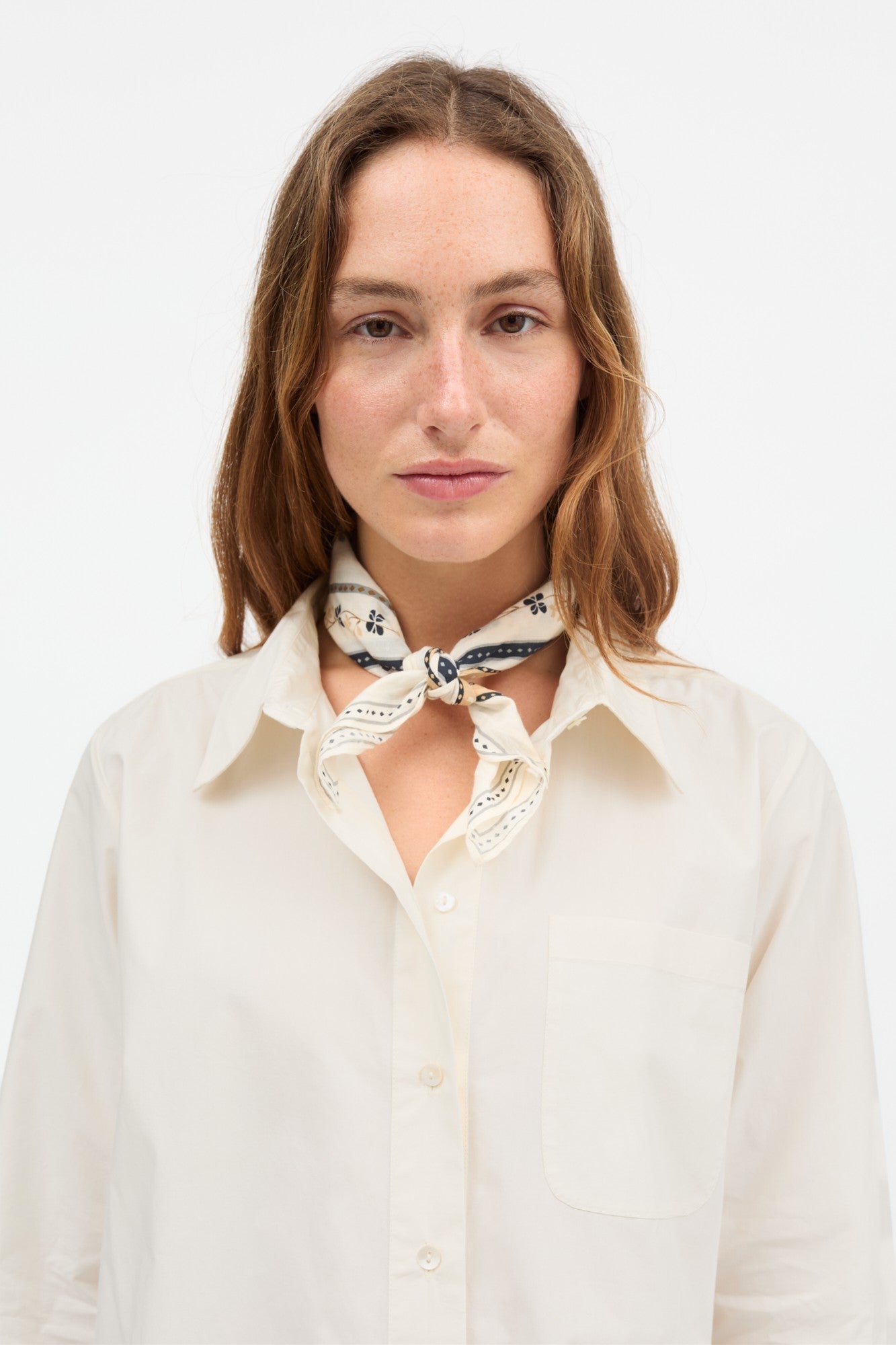 Skall floral scarf, Ivory