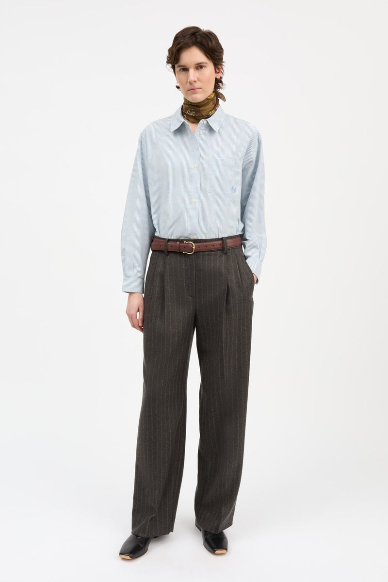 Edgar shirt oxford, Light Blue / White Stripe