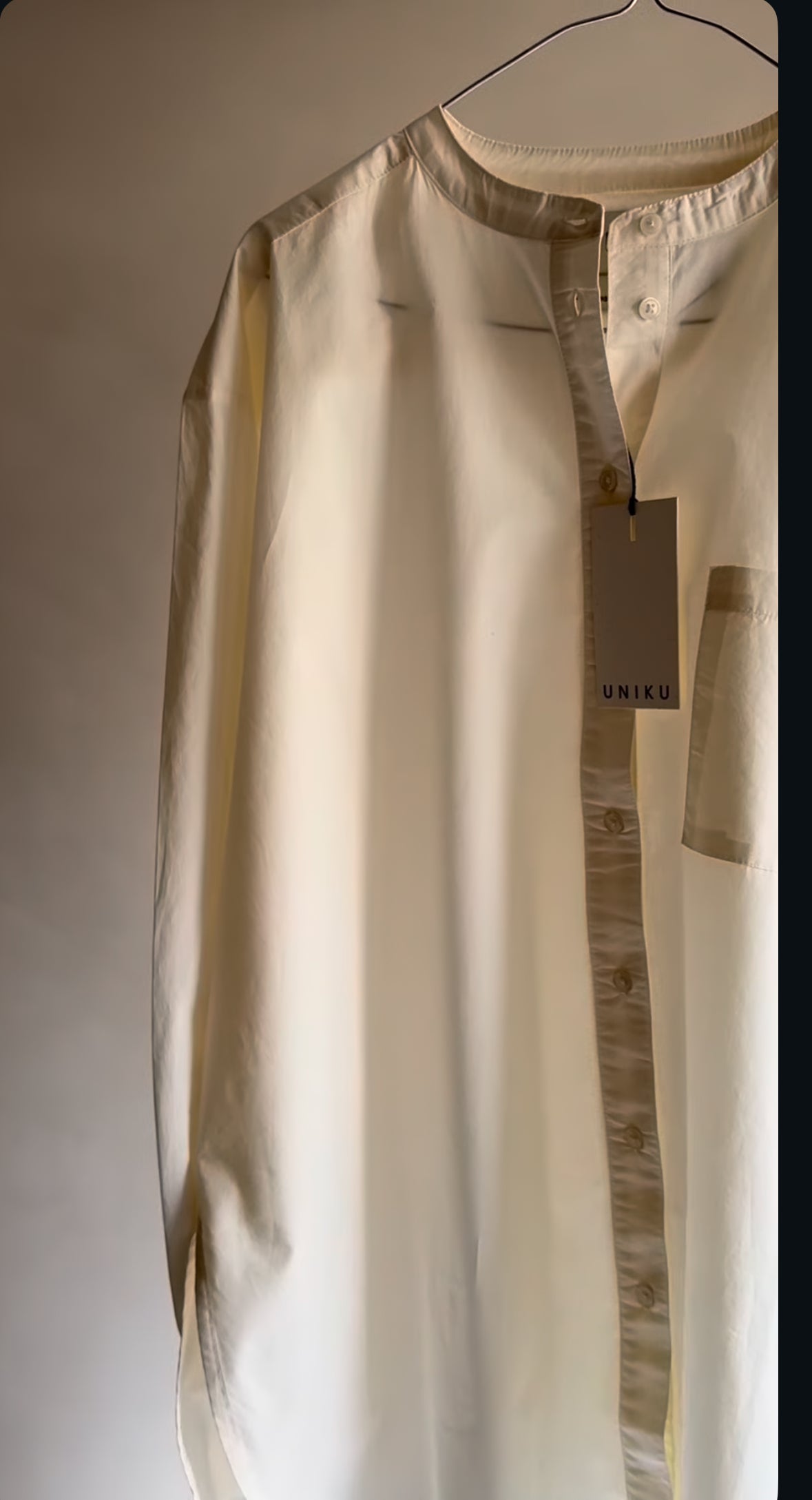 Ocean Slit  LS Shirt, Ecru