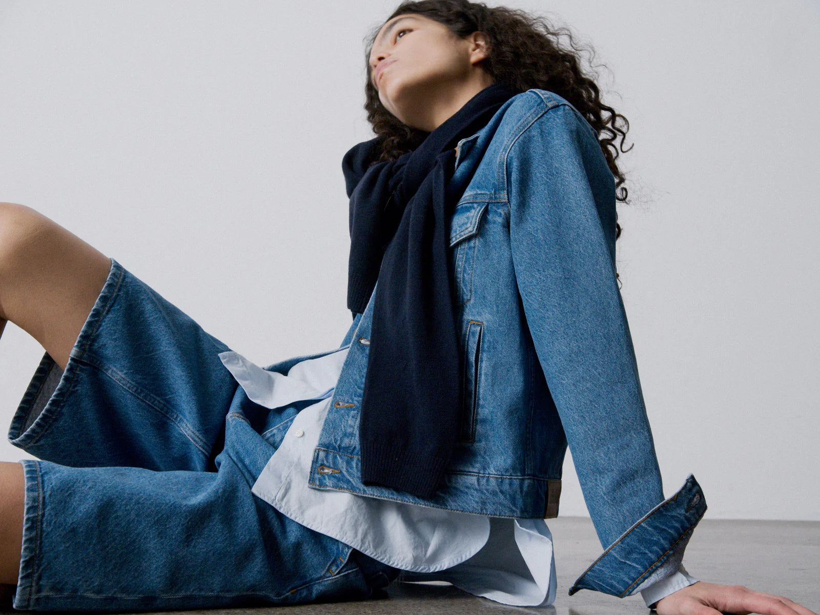 Cleo denim jacket, Clear Blue