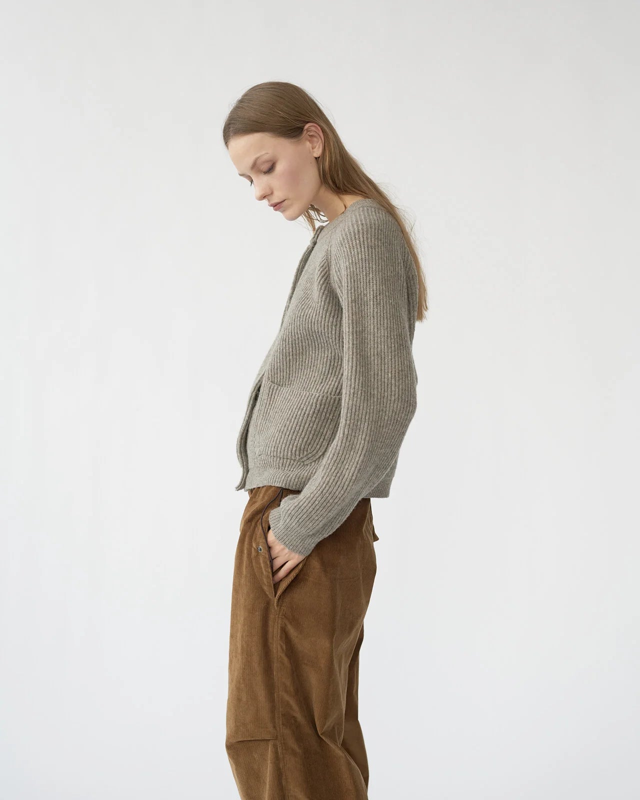 Shetland Wool Cardigan, Nature