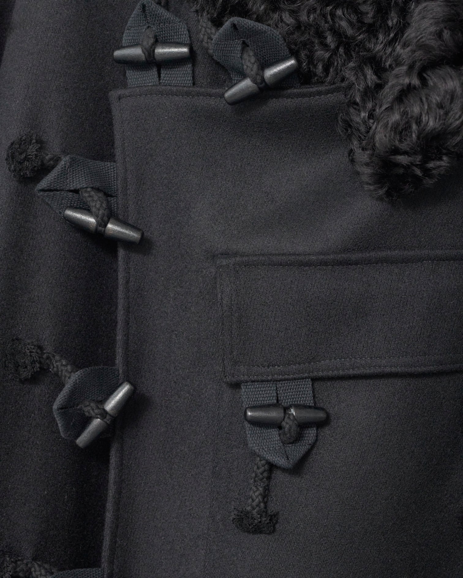 Hainsworth Wool Officer Coat, Black