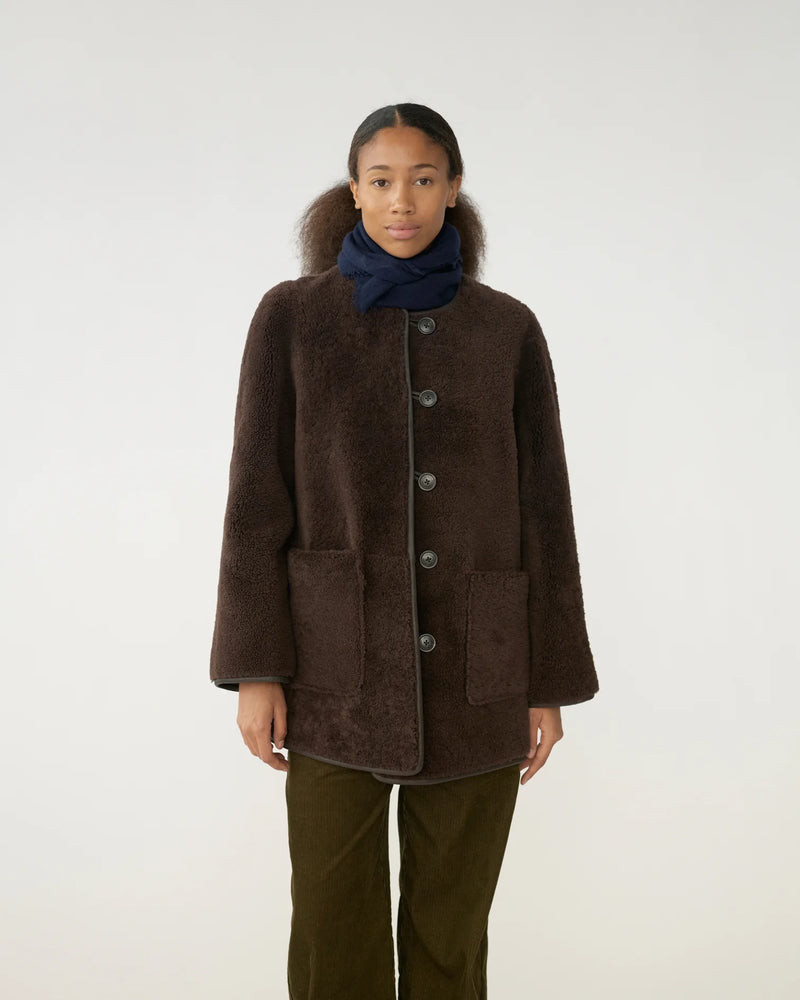 Shearling Jakke, Brown