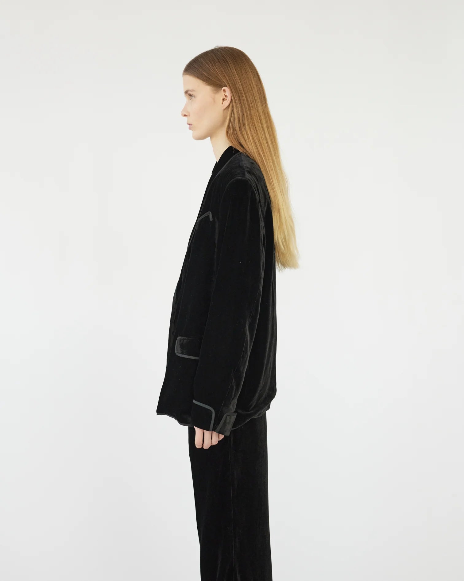 Silk Velvet Tuxedo Jacket, Black