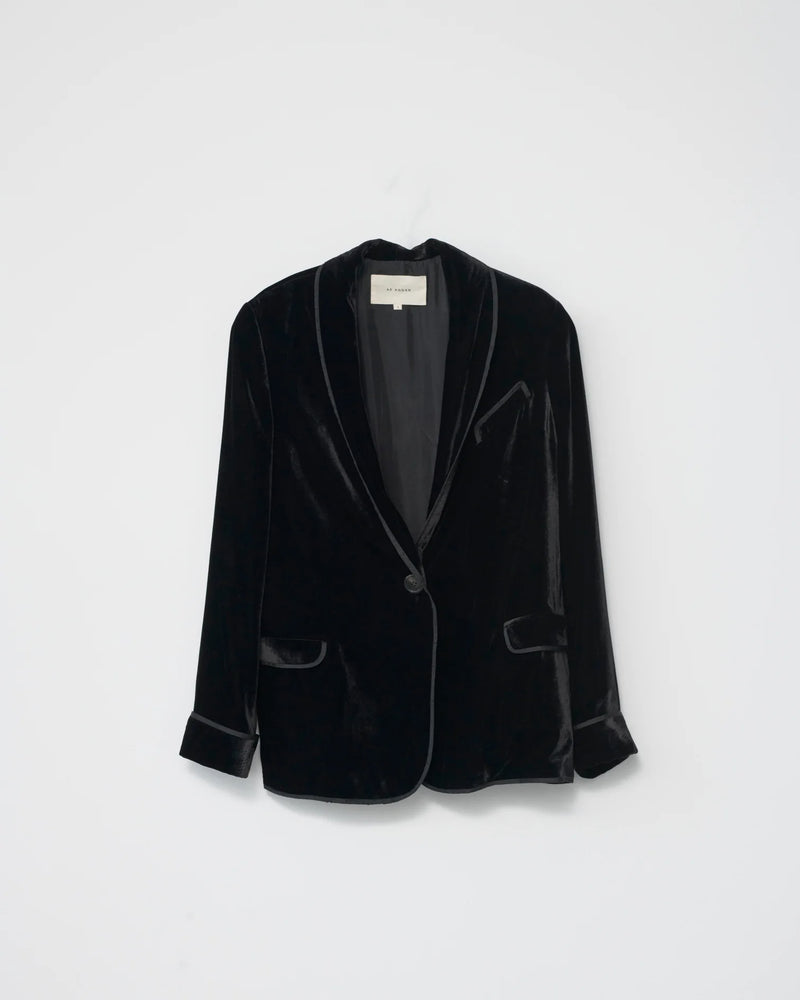 Silk Velvet Tuxedo Jacket, Black