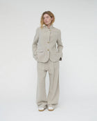 Linen Wide Box Pants, Nature
