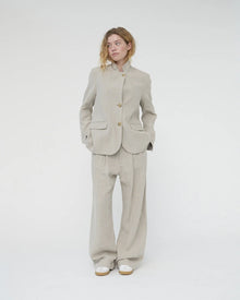 Linen Wide Box Pants, Nature